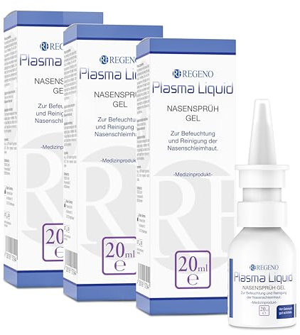3x Plasma Liquid Nasensprühgel 20 ml Sparpaket - der Schutz gegen Viren - mit in Studien nachgewiesener Schutzwirkung - hilfreich bei Sinusitis, Pollenallergie + Infekten
