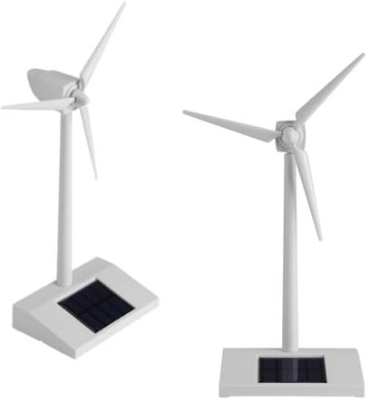 Windmühlen-Modell, 2 Stück, solarbetriebene Windmühle, Solar-Windmühlen-Modell, Windmühle, Windmühlen-Modell für Zuhause, Desktop, Solarenergie-Windmühle, Miniatur-Windmühle