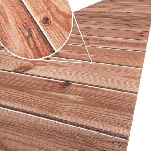ANRO Küchenläufer Küchenteppich rutschfest Teppich Läufer Küche pflegleicht Teppichläufer Flur abwaschbar 220 x 52 cm Holz Braun