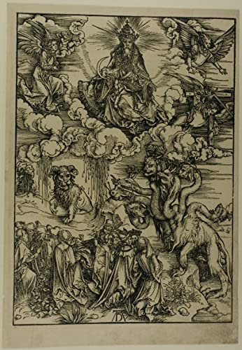 SERENDIPITP Kunstdruck Leinwand Wandkunst Bild Druck Kunst Gemälde Das biest mit zwei Hörnern Wie ein lamm aus der apokalypse von albrecht dürer Leinwand Wandkunst poster für Wanddekoration 60x90cm