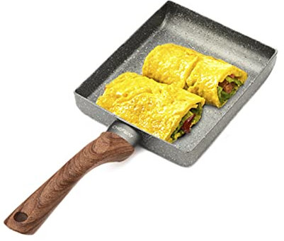 SHOUKAII Sartén for Huevos, sartén for Huevos, Huevo Yaki, sartén Japonesa for Tortillas, sartén Cuadrada portátil, sartén pequeña for Huevos escalfados, sartén Wok