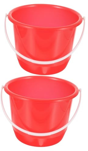 SOLUSTRE 2pcs Portable Plastic Water Bucket Handle Multi-Purpose Wash Bucket for and Pet Use and Easy to Watering