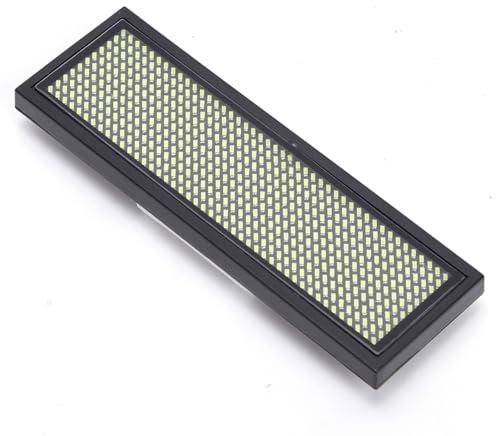 LED-Namensschild mit Scroll-Tag, Chinesisches Nachrichtenschild mit 4 Zeichen, Speicher für 550/750 Zeichen, Batterieanzeige, mit Hellem LED-Bildschirm (WHITE)