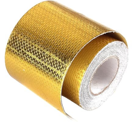 Rrlihjgu Cinta adhesiva de papel de aluminio,Cinta de papel de aluminio para tubos de escape - Cinta adhesiva aislante para modificación de automóviles - Uso industrial del pegamento del lacre de la