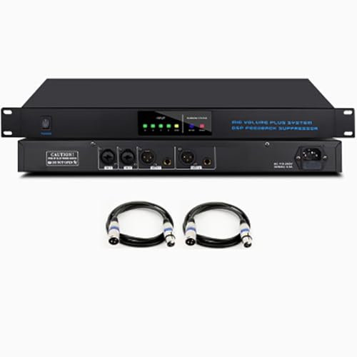 KHZKHC Professioneller Rückkopplungsunterdrücker, Digitaler Audioprozessor Mit 2 Eingängen Und 2 Ausgängen, Frequenzschieber Für KTV-Mikrofone, 9-stufiger Digitaler Heulschutz