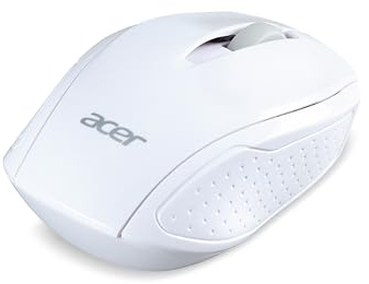 acer Mouse wireless Chrome AMR 800 RF2.4G (1600 DPI, certificato WWCB, gestione intelligente, design sottile, rotella di scorrimento fine), bianco