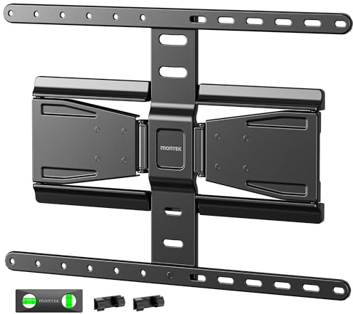 monTEK 0.77 Ultra Slim TV Wandhalterung für 43-90 Zoll Fernseher | TV Halterung mit Gelenkigen Doppelarmen,schwenk-, neig-, ausziehbar & nivellierbar,VESA bis 600x400 mm,bis 65 kg