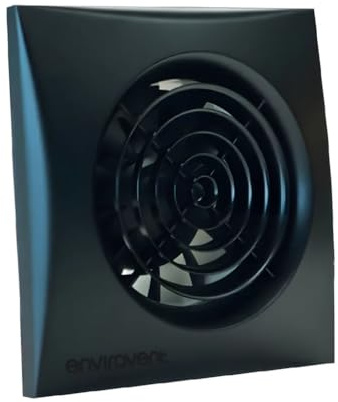 Enviro vent SIL100HT-B Silent Bathroom Extractor Fan, 26dB, Black, 15cm, Timer and Humidistat