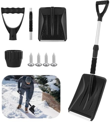 Kit pala da neve in alluminio con design portatile, ideale per attività invernali e avventure all'aria aperta