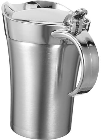 ABOOFAN Stainless Steel Double Insulated Thermal Sauce Boat Jug for Restaurants and Home Use Heat Retaining Gravy and Steak Sauce Pot Easy Clean Serving Container