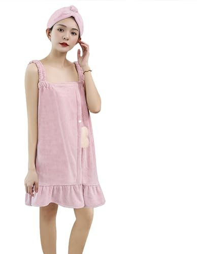 JIAHG Kilt da sauna da donna, regolabile, asciugamano da sauna, asciugamano da doccia, con bottoni a pressione, grande asciugatura rapida, asciugamano da sauna, asciugamano da bagno, accappatoio (set