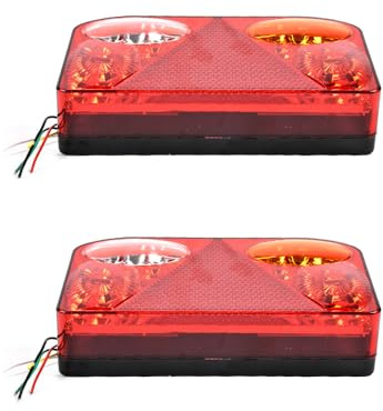 NEWFUN Led rückleuchten anhänger，Rückleuchten anhänger 12v，Anhänger beleuchtung，Rechts + Links，Passt zu einer Vielzahl von Modellen und Anhängern