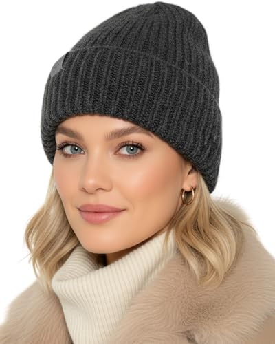 Baesics Beanie Mütze Damen Herren - Strickmütze Winter warm gefüttert weich | Weich und dehnbar mit Fleecefutter, sitzt bequem in Einheitsgröße. Für Herbst, Winter und als Geschenkidee