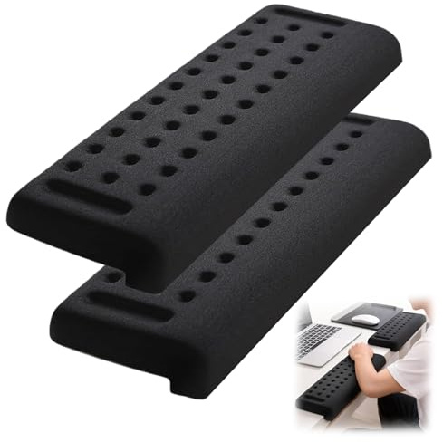 Lot de 2 repose-bras de bureau en forme de L - Support ergonomique - Repose-poignet ergonomique - Pour bureau et maison - Protection antidérapante pour table - 30 x 10 cm