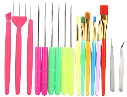 QANYEGN Cake Decorating Tool, Cookie Decoration Brushes, Fondant Flower Cookie Scriber Needles for Cake Fondant Decoration Supplies