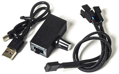 lazyfun Adaptation de la vitesse du ventilateur USB pour les amateurs de PC 5 V vers 12 V Mise à niveau pour ventilateur 4 broches avec câble répartiteur connecteurs de ventilateur répartiteur