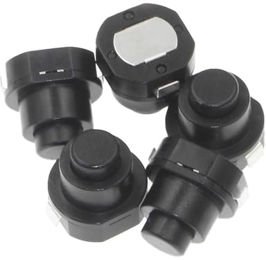 10 piezas 1010X pequeño interruptor de linterna circular, fuente de alimentación, botón pulsador de 10 A, botón de bloqueo automático, interruptor de encendido y apagado
