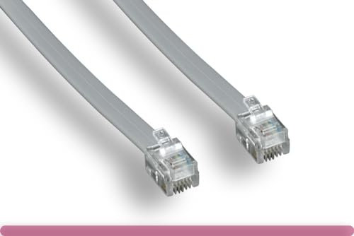 RiteAV - 9,1 m RJ12/M a RJ12/M 6P6C dritto per cavo di linea telefonica dati - grigio