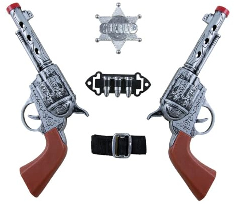 Kit de Cow Boy : 2 revolvers, 1 Ceinture avec balles & 1 Etoile PtitClown