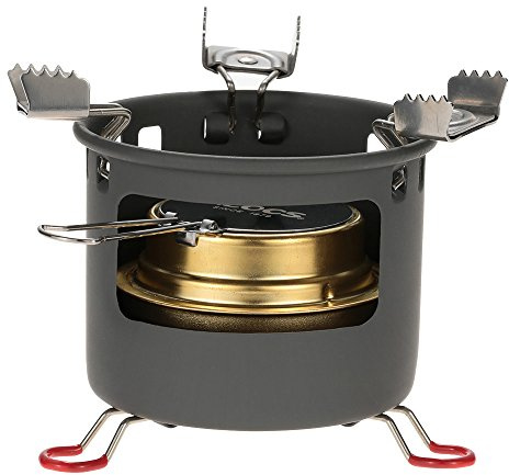 Docooler Camping Outdoor Spiritusbrenner, Alkohol Burner Campingkocher Spirituskocher Bracket Support Set für Camping Wandern Picknick Outdoor