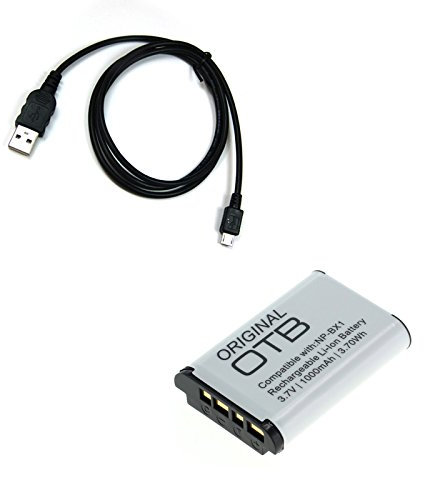 bg-akku24 Akku und Ladekabel, Datenkabel, USB-Kabel für Sony Cyber-Shot DSC-HX50, DSC-HX50V, DSC-HX60, DSC-HX60V, DSC-HX80, DSC-HX90, DSC-HX90V, DSC-HX300, DSC-HX350, DSC-WX300, DSC-WX350, DSC-WX500