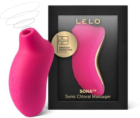 LELO SONA Sonic Massager, Woman Sex Toy, Waterproof Suction Toy for Woman, Rechargeable Clitoral Stimulator, Discreet Vibrator, Cerise