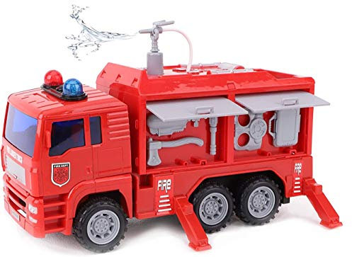 Toyland Camion de Pompier Rouge de 25 cm avec lumières et Sons - Comprend Un véritable arroseur d'eau