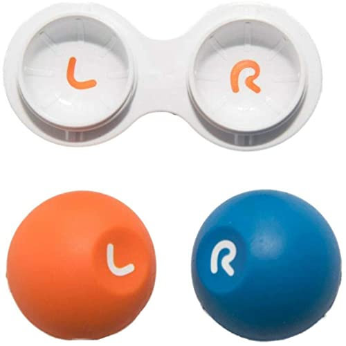 SPORTS WORLD VISION 6PC Poignée Souple Étui à lentilles de Contact avec extérieur en Caoutchouc antidérapant | Étui de Voyage à Visser pour Solution pour lentilles Contact | marquéeG&D sur Le Dessus
