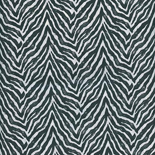 Textiles français Baumwollstoff | Zebra Stoff - Schwarz und Weiß | 100% Baumwolle | Stoffbreite: 160 cm (pro Laufmeter)*