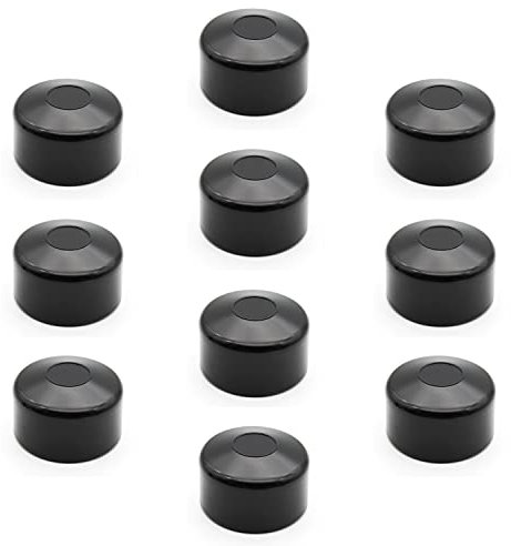 Enkotrade Lot de 10 capuchons de clôture, noirs, pour des dimensions extérieures de 60 mm de diamètre, embouts de tubes en plastique de qualité supérieure, pyramide ronde, de poteaux de clôture
