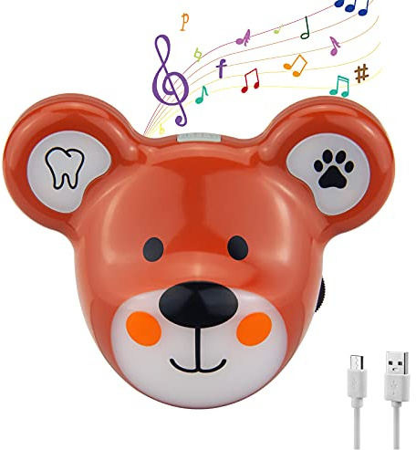 HONWELL Minuteur LED, Minuteur LED Brossage de Dents rechargeable avec lumière de couleur LED, Minuteur de lavage de mains pour nettoyer hygiéniquement les mains et les dents des enfants, ours