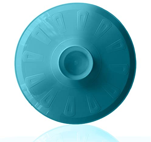 Tapa volteatortillas 26cm, tapa para sartén y para voltear tortilla de patatas, giratortillas de plastico para microondas, frigorífico, congelador, lavavajillas, tapa girar tortilla (25.5, Azul)