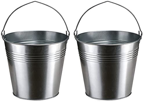 2X Stahleimer verzinkt 12 Liter | Metalleimer | Zinkeimer | Blecheimer | Eimer | Garteneimer | Ascheeimer | 2 Stück