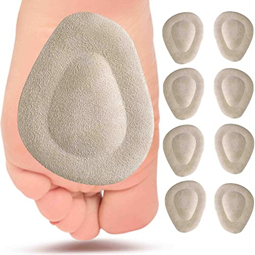 Mittelfußpolster für Damen und Herren, 8 Stück, Gel-Fußpolster | Fleece-Oberfläche, Fußballenkissen zur Schmerzlinderung, Gel-Mittelfußpolster-Einlegesohlen, Fußpolster für Fußballen