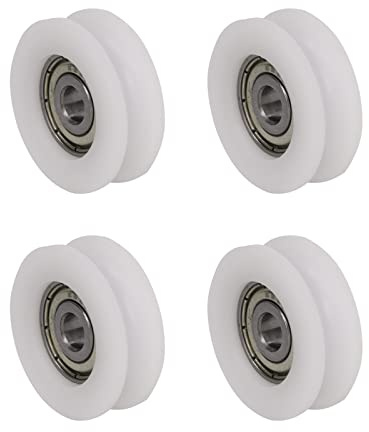 4 Stück U-förmige Nutlagerscheibe 30x10x6mm Nylon Kunststoffrad | Für Schienengleiter, Glastür, Fenster, Getriebeteile
