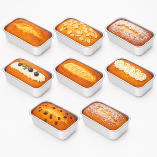 PACKOVE 8er Set Brotbackform, Kastenform Backform für Kuchen und Toast | Quadratische Backform für selbstgebackenes Brot, Kuchen und Gebäck, praktische Backformen für Zuhause und Hobbybäcker