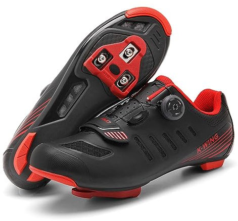 Unisex Fahrradschuhe Kompatibel mit Pelaton Indoor Rennrad Schuhe Mountainbike Schuhe für Damen und Herren Delta Cleats Clip Outdoor Pedal Fahrradschuhe MTB Schuhe für Herren, Schwarz A, 8 Women/7 Men