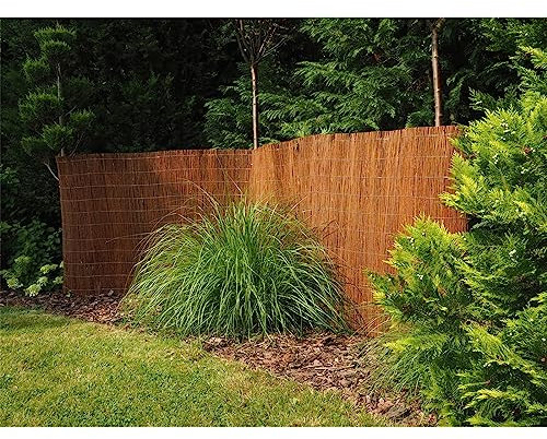 VOSS.garden 5m Weidenmatten 100cm hoch, Sichtschutzmatte aus Weide, Windschutz, Sonnenschutz, Weidenzaun, natürlicher Sichtschutz, Schutz vor Wind, Staub, Lärm, für Garten, Balkon, Terrasse