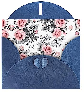 Weiße Aquarell-Blumenrose, leere Karten mit Umschlägen, Freundschaftskarten, Jahrestag, Dank, Hochzeitskarten
