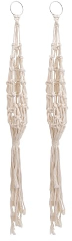 Cabilock Tapiz Decorativo Bohemio de Red Flores, 2 Piezas Beige | Cuerda de Algodón, Estilo Nórdico Tejido, para Habitación Infantil y Café Acogedor