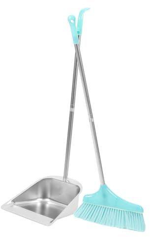 minkissy 1 Satz Kehrschaufel- und Besenset Stainless Steel inoxlm Müllbesen Outdoor-Kehrschaufel Besen mit Kehrschaufel Reinigungsmittel für den Haushalt sauber Mülleimer Löffel Lieferungen