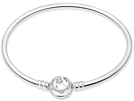 KUNSIR Moments-Bracciale Donna Adatto per Ciondolo Argento Sterling 925 Braccialetto Snake Bracciali Compatibile con Pandora Ciondolo B2