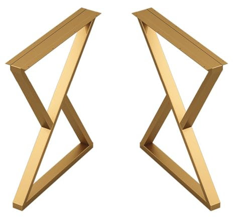 Metall Couchtischbein Tisch-Kufen Ersatz Möbelfüße Kohlenstoffstahl Tischbeine Mit Schrauben Für Esstisch Schreibtisch Stizbank(Gold,Wide50xHigh25cm)