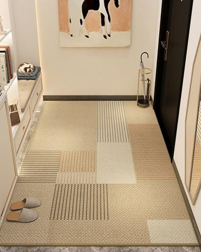 Läufer, Baumwolle, Jute, rutschfest, maschinenwaschbar, modernes Design, verbesserte Anti-Ermüdungsmatte für Flur, Büro, Nachttisch, gepolsterter Teppich (Stil 3, 0,6 x 1,5 m)