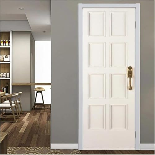 Pechiwuo White Door Stickers, 3D Art, PVC Vinyl, Modern Artistic Style, 77 x 200 cm, Waterproof Self-Adhesive, Door & Wall Decor