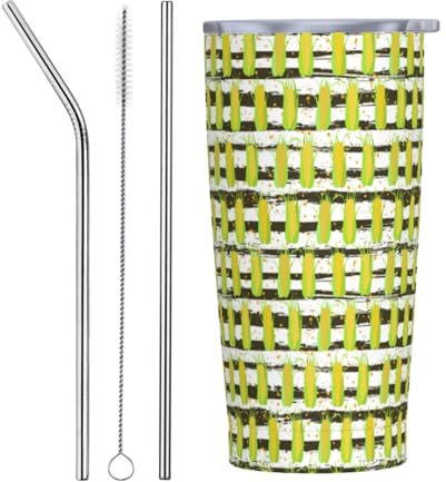 Taza Termica Acero Inoxidable 20Oz, Maíz Acero Inox Vaso Termico Personalizada Taza Térmica De Café Reutilizable Taza De Viaje, Para Agua Y Té, Café
