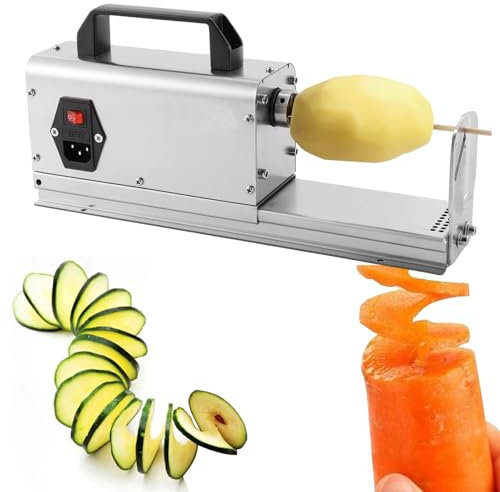 Cortador Espiral De Papas Comercial, Cortador Espiral De Papas EléCtrico Tornado, MáQuina Cortadora De Vegetales Retorcidos, Zanahorias Y Pepinos De Acero Inoxidable,220V