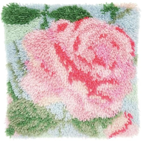 Rico Design Kit de Point Noué Hooki Hooki – Coussin Rose de Élégance et Douceur pour Votre Intérieur