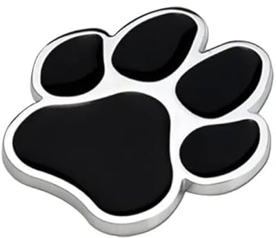 3D Metall Pfote Haustier Chrom Sticker Emblem Aufkleber Auto 6 x 6,5 cm Silber