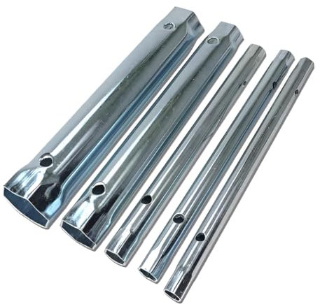 Durovin Bathrooms 6 Pcs Tubular Box Wrench Set 8-17mm Tube Bar Spark Plug Spanner Metric Tool Set with Tommy Bar for Plumbing, Installations, and Vehicle Repairs